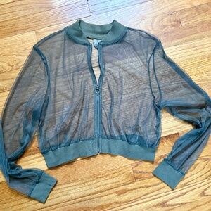 Women’s ASOS Green Mesh Cropped Jacket